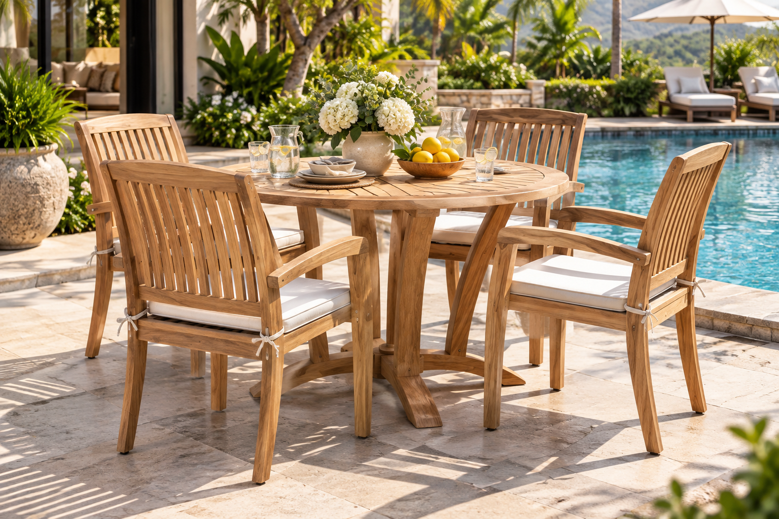 Dining Set With Stacking Chairs teak outdoor furniture collection